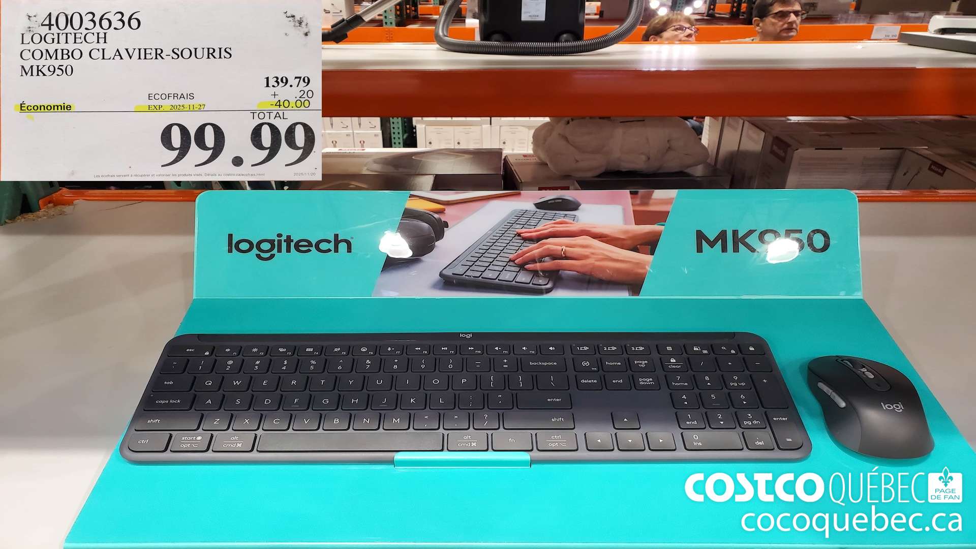 4003636 LOGITECH COMBO CLAVIER-SOURIS MK950 ($40.00 INSTANT SAVINGS EXPIRES ON 2025-11-27) $99.99