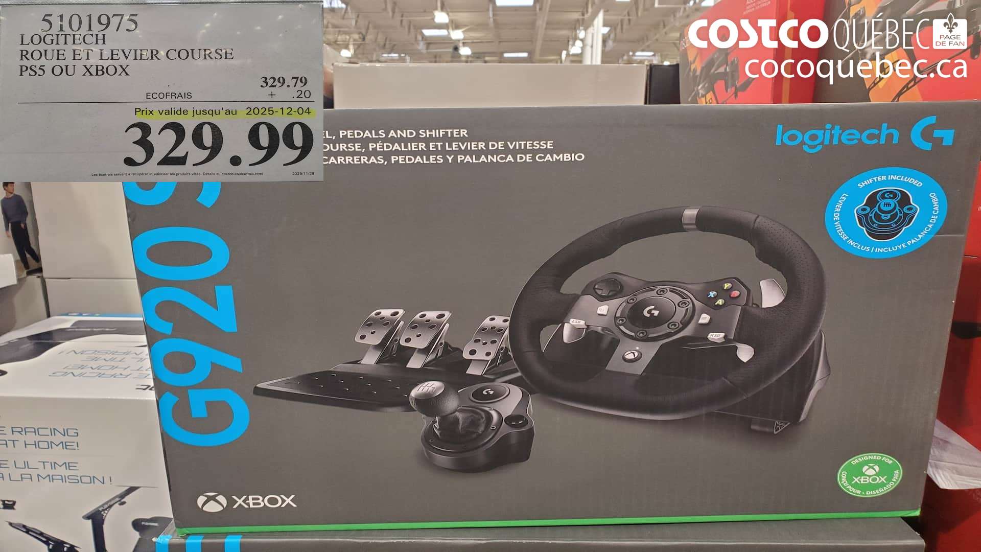 5101975 LOGITECH ROUE ET LEVIER COURSE PS5 OU XBOX (EXPIRES ON 2025-12-04) $329.99