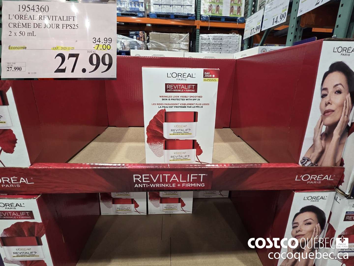 1954360 L'OREAL REVITALIFT CREME DE JOUR FPS25 2 X 50ML ($7.00 INSTANT SAVINGS EXPIRES ON 2025-11-23) $27.99