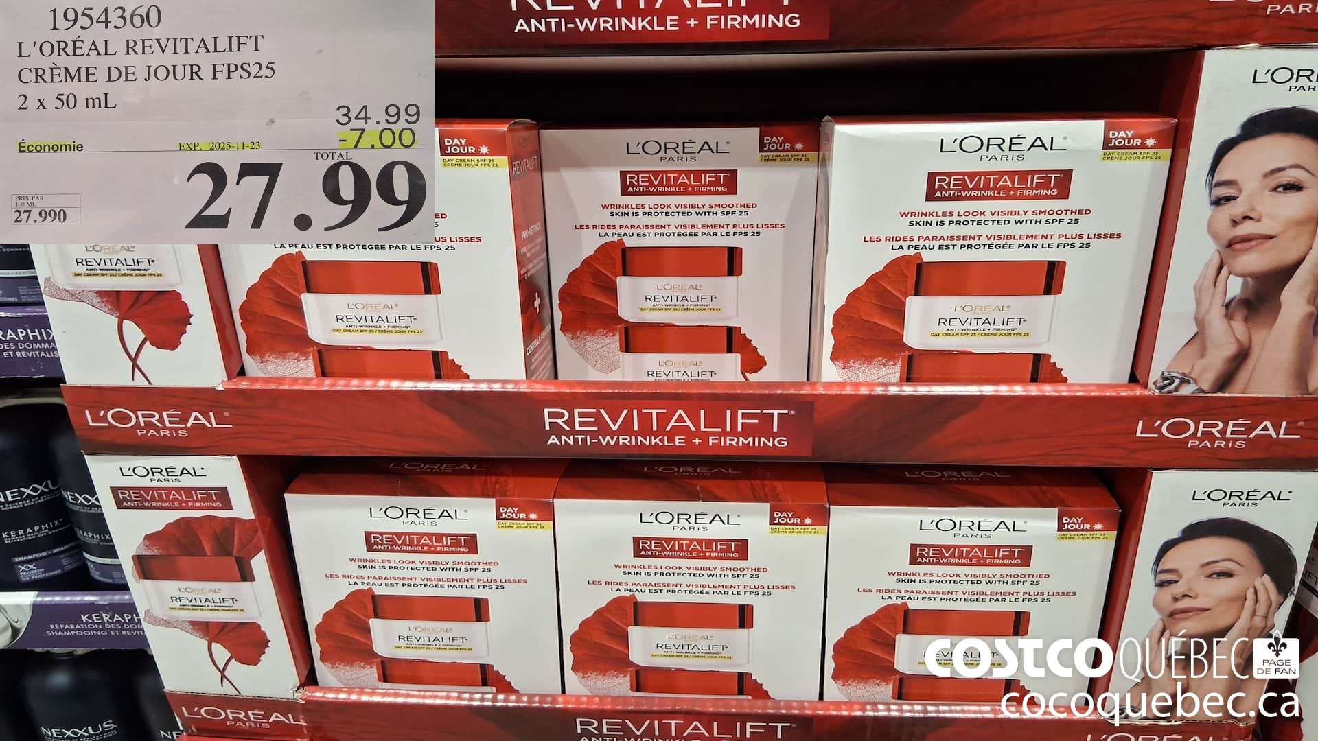 1954360 L'OREAL REVITALIFT CREME DE JOUR FPS25 2 X 50ML ($7.00 INSTANT SAVINGS EXPIRES ON 2025-11-23) $27.99