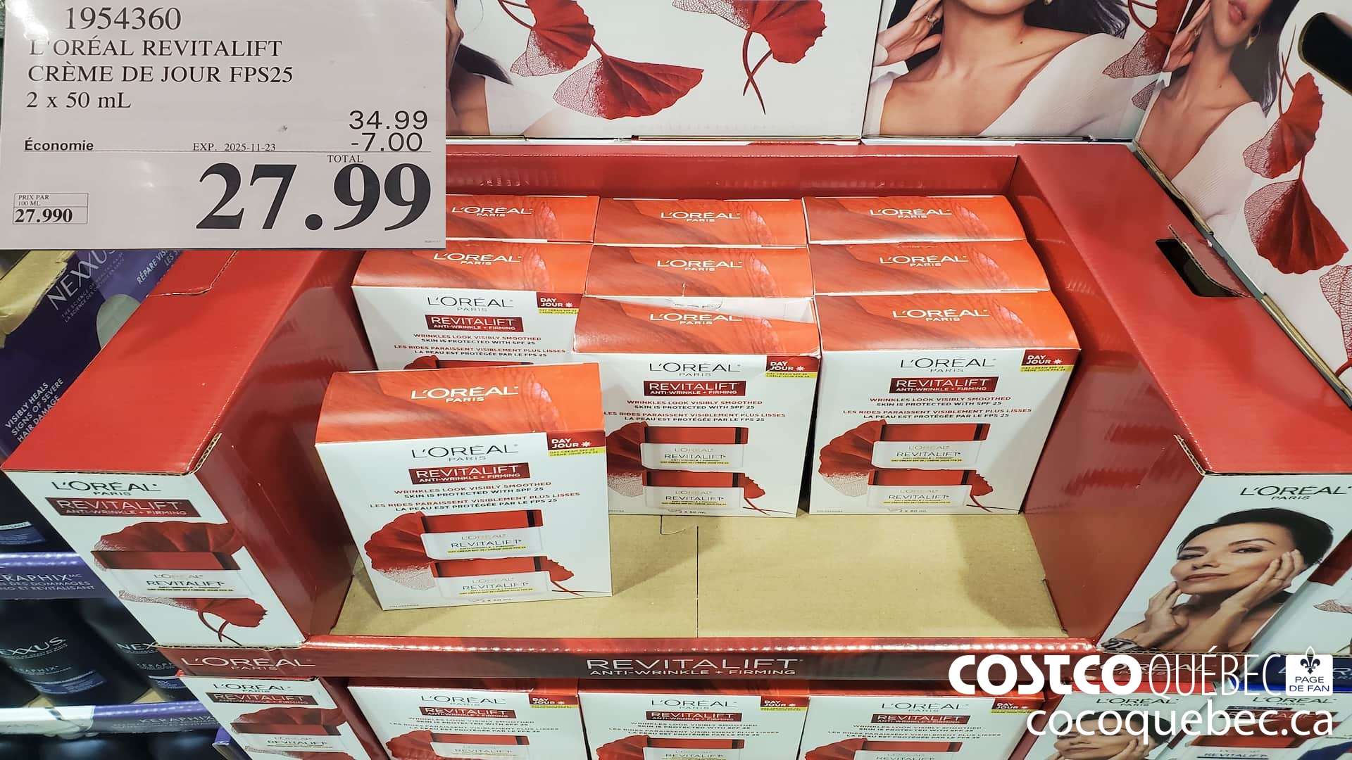 1954360 L'OREAL REVITALIFT CREME DE JOUR FPS25 2 X 50ML ($7.00 INSTANT SAVINGS EXPIRES ON 2025-11-23) $27.99