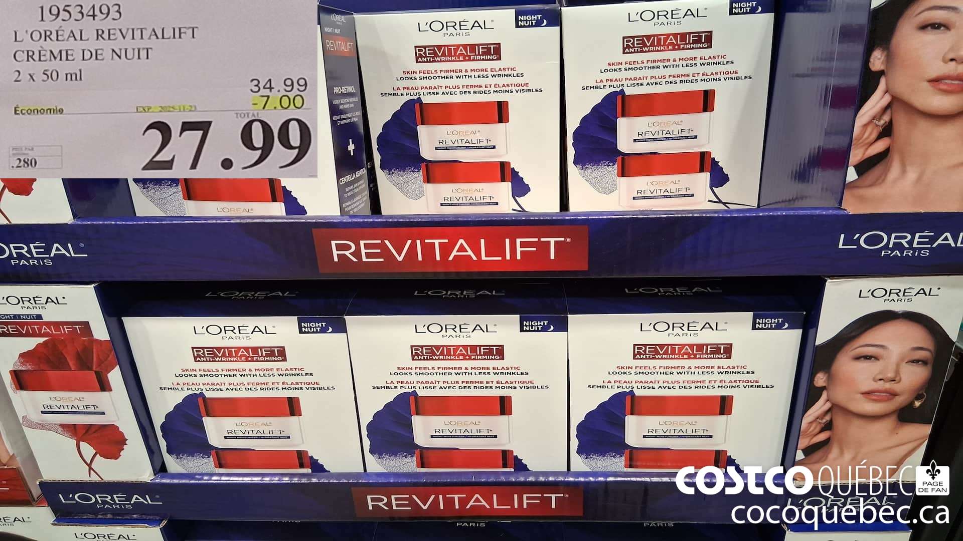 1953493 L'OREAL REVITALIFT CREME DE NUIT 2 X 50ML ($7.00 INSTANT SAVINGS EXPIRES ON 2025-11-23) $27.99