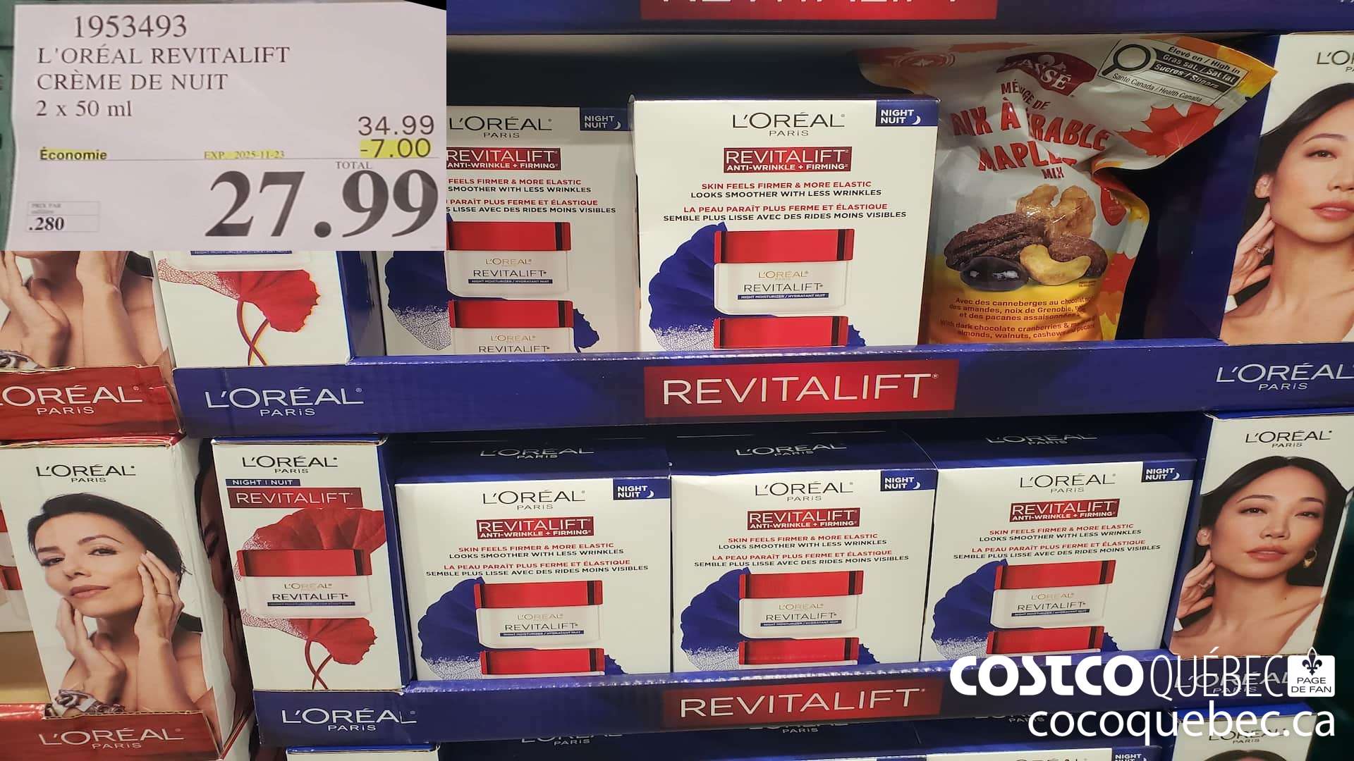 1953493 L'OREAL REVITALIFT CREME DE NUIT 2 X 50ML ($7.00 INSTANT SAVINGS EXPIRES ON 2025-11-23) $27.99