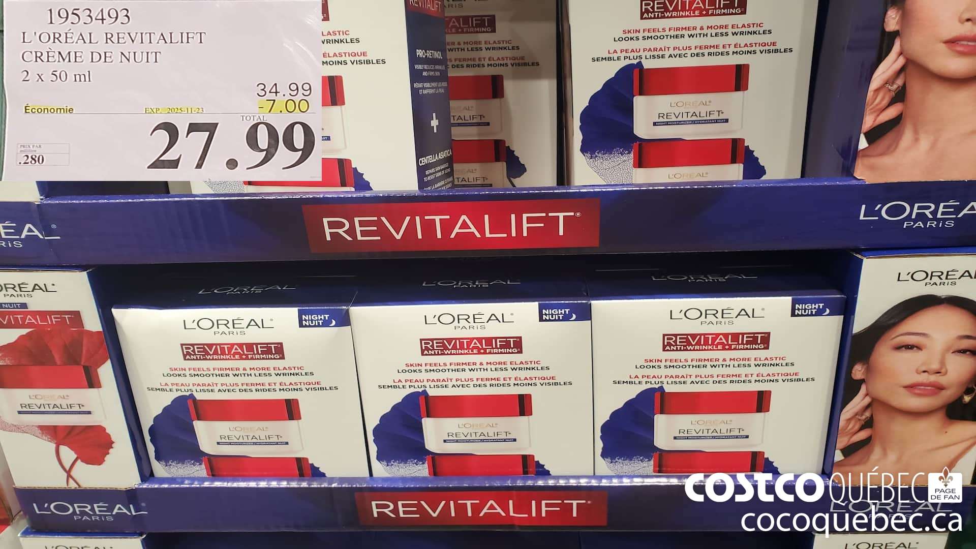 1953493 L'OREAL REVITALIFT CREME DE NUIT 2 X 50ML ($7.00 INSTANT SAVINGS EXPIRES ON 2025-11-23) $27.99