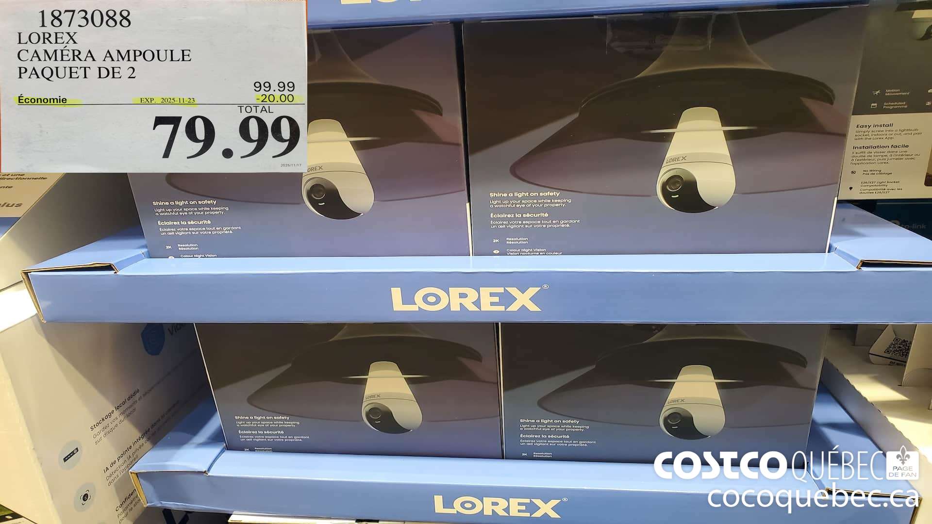 1873088 LOREX CAMERA AMPOULE PAQUET DE 2  ($20.00 INSTANT SAVINGS EXPIRES ON 2025-11-23) $79.99