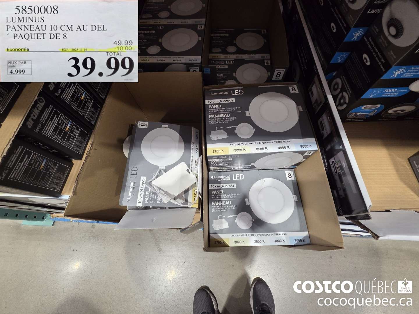 5850008 LUMINUS PANNEAU 10 CM AU DEL PAQUET DE 8  ($10.00 INSTANT SAVINGS EXPIRES ON 2025-11-16) $39.99