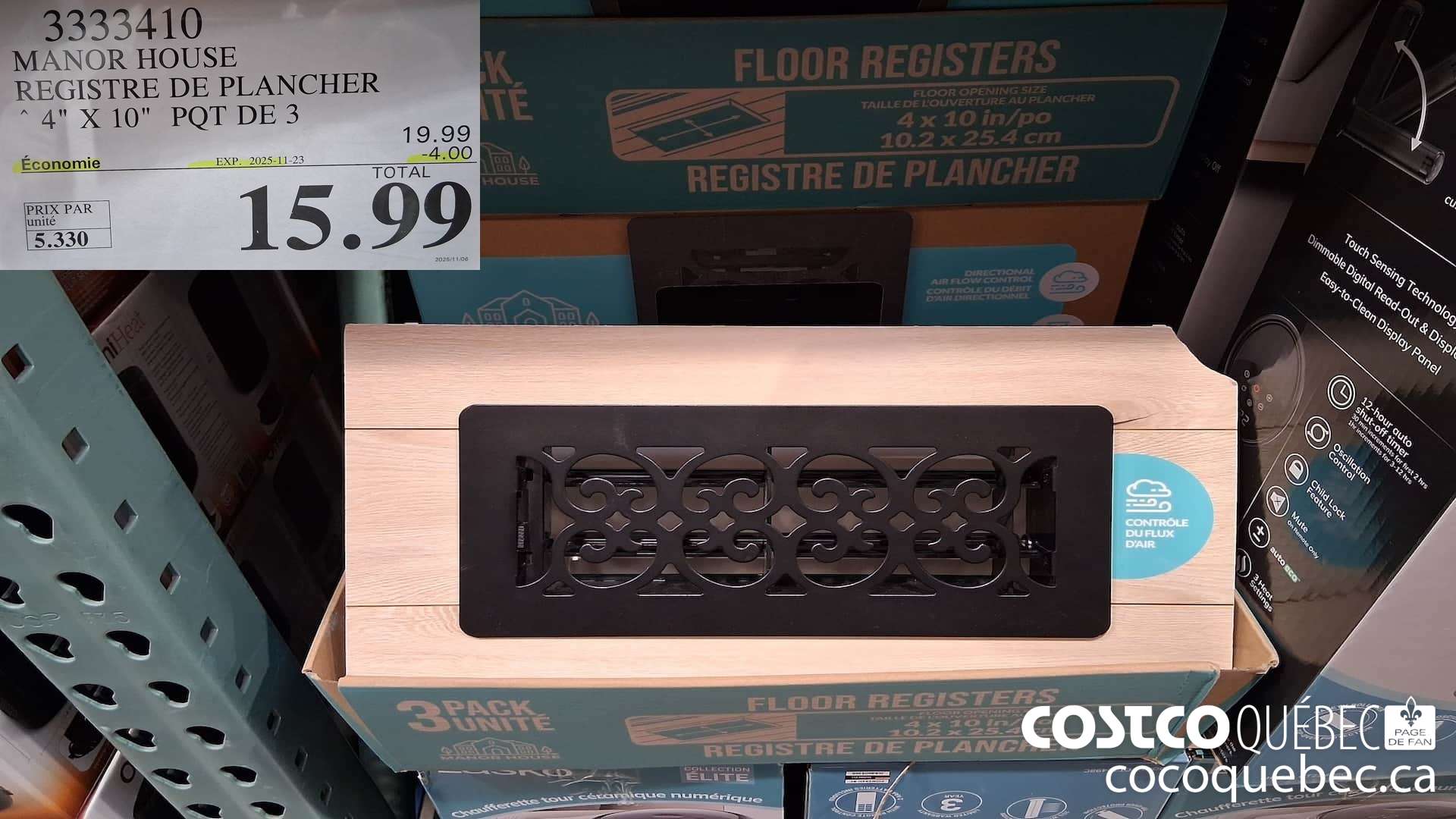 3333410 MANOR HOUSE REGISTRE DE PLANCHER 4