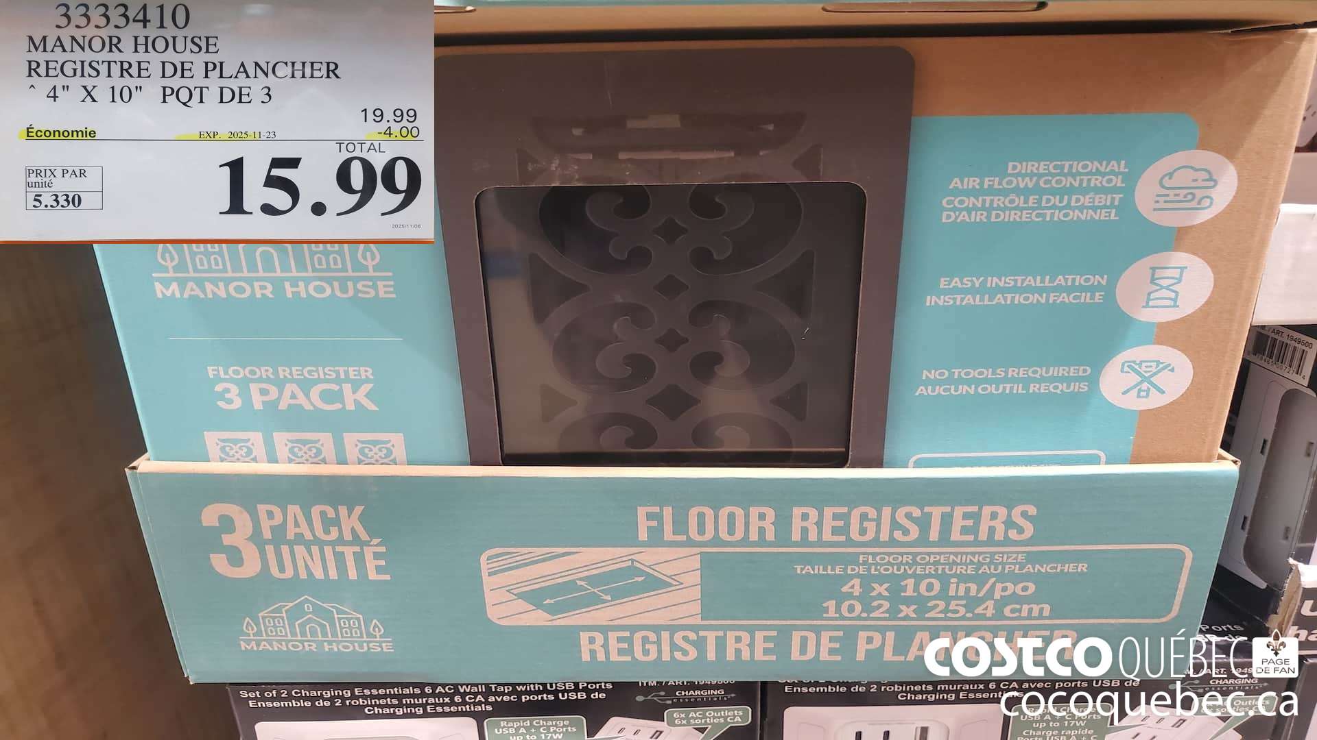 3333410 MANOR HOUSE REGISTRE DE PLANCHER 4