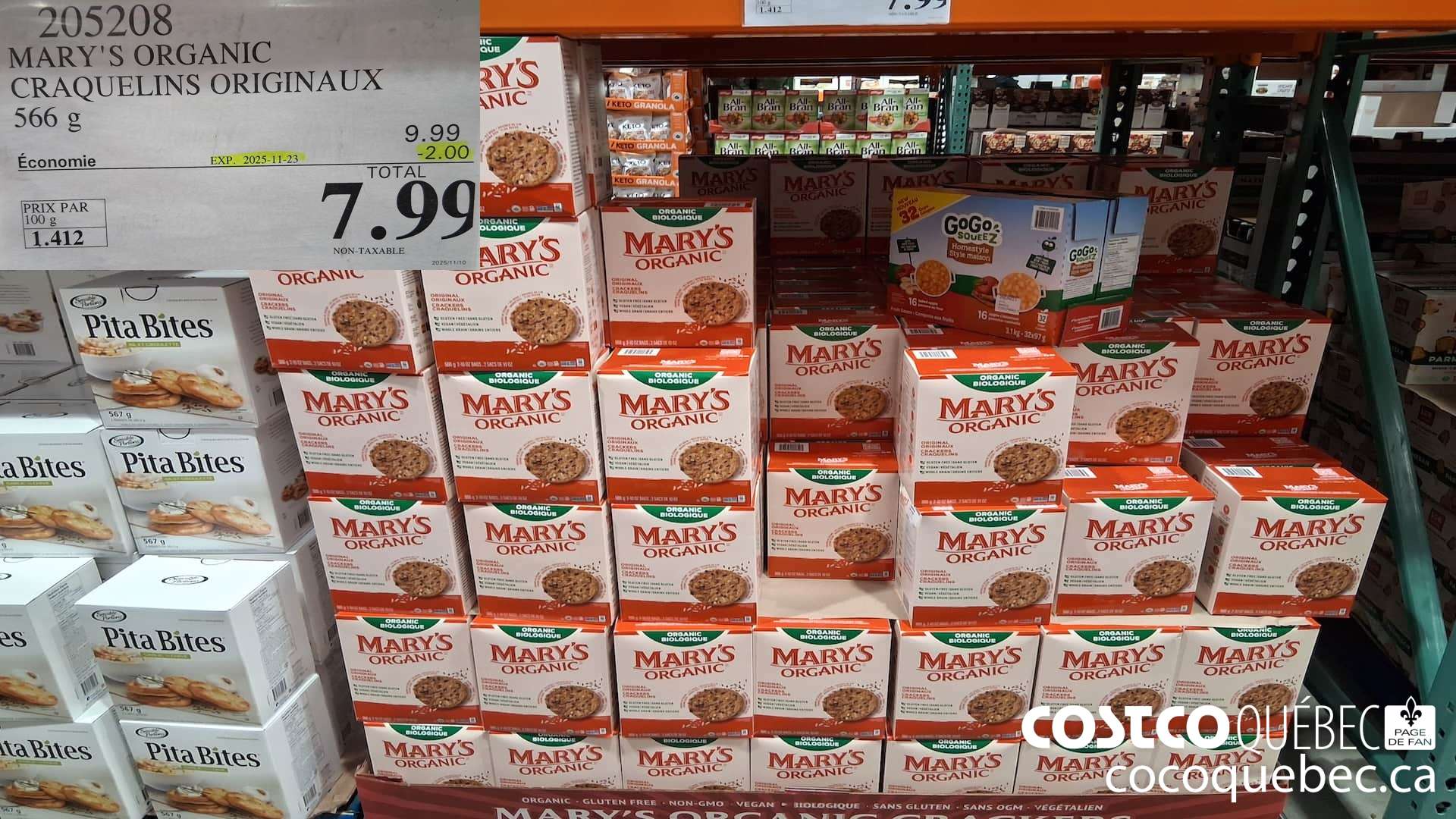 205208 MARY'S ORGANIC CRAQUELINS ORGINAUX 566G ($2.00 INSTANT SAVINGS EXPIRES ON 2025-11-23) $7.99