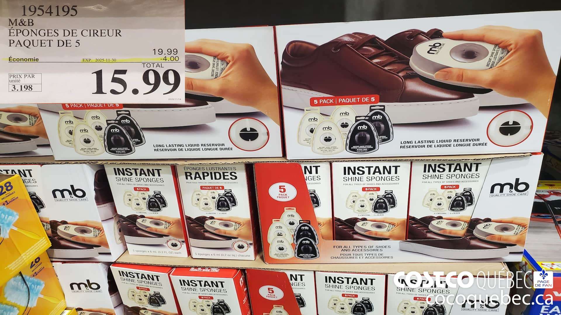 1954195 M&B EPONGES DE CIREUR PAQUET DE 5 ($4.00 INSTANT SAVINGS EXPIRES ON 2025-11-30) $15.99
