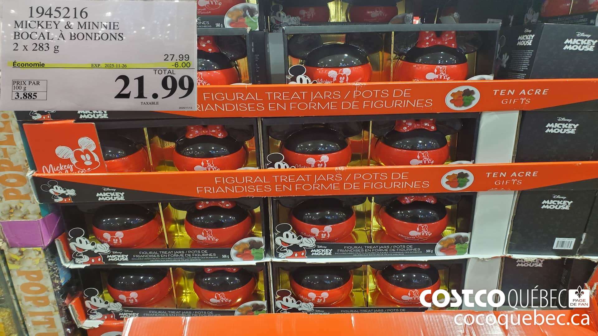 1945216 MICKEY & MINNIE BOCAL A BONBONS  ($6.00 INSTANT SAVINGS EXPIRES ON 2025-11-26) $21.99