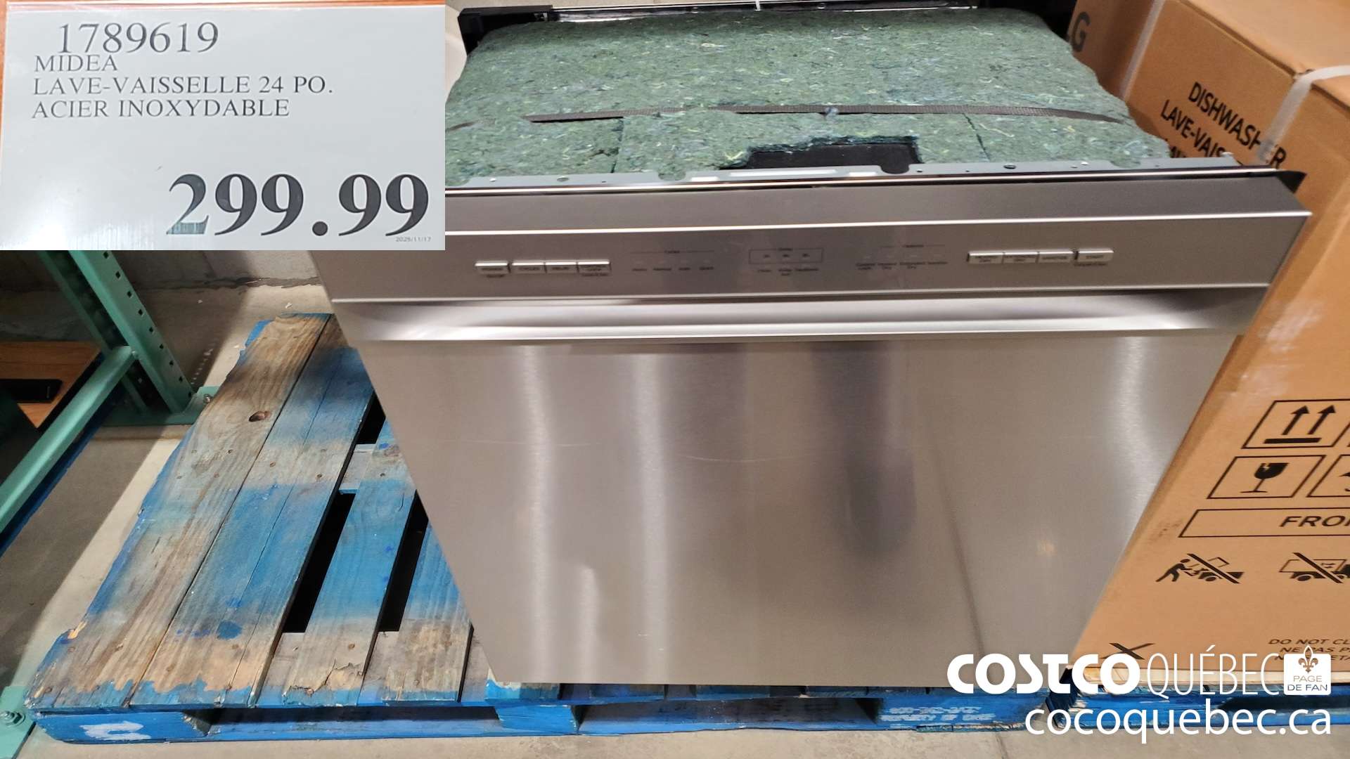 1789619 MIDEA LAVE-VAISSELLE 24 PO. ACIER INOXYDABLE $299.99