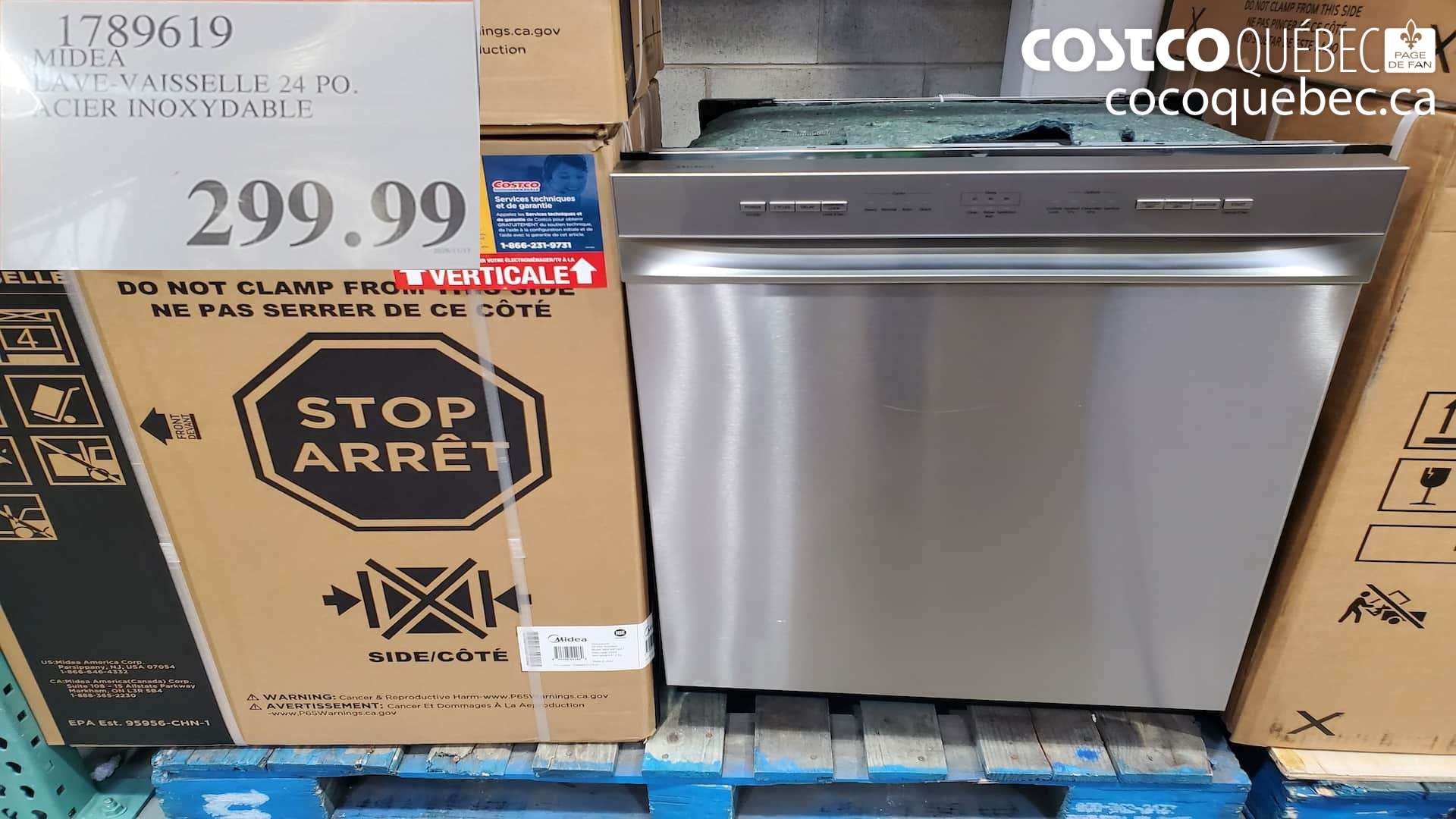 1789619 MIDEA LAVE-VAISSELLE 24 PO. ACIER INOXYDABLE $299.99