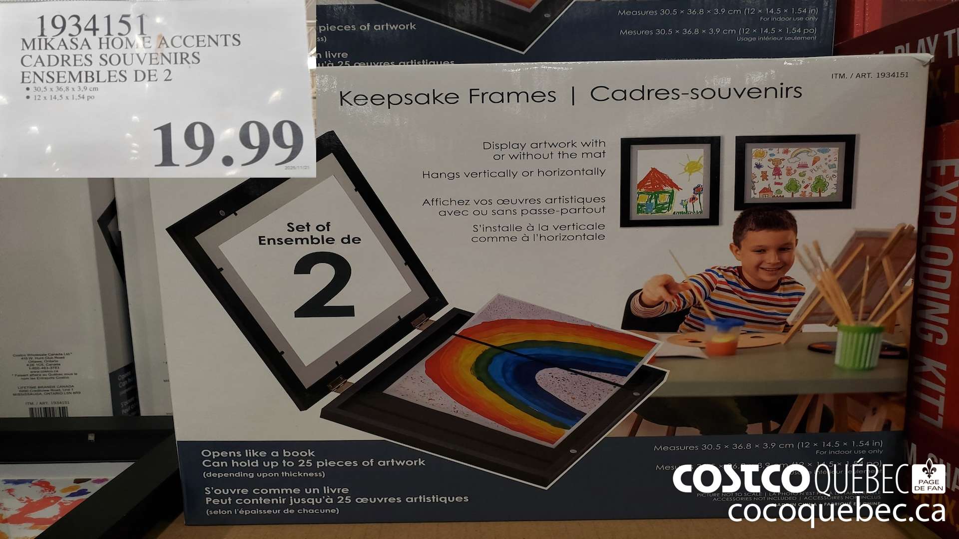 1934151 MIKASA HOME ACCENTS CADRES SOUVENIRS ENSEMBLES DE 2  $19.99