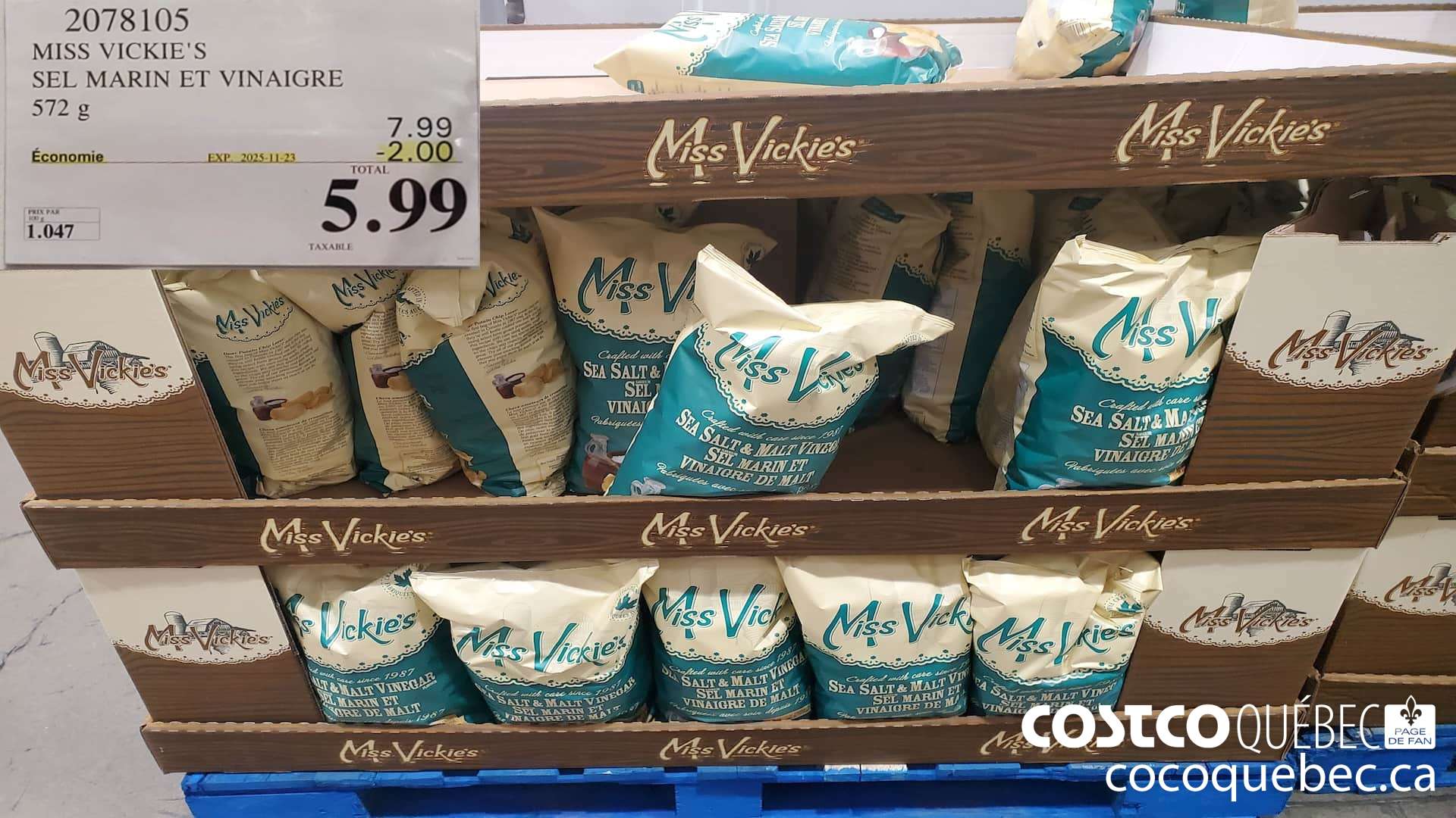 2078105 MISS VICKIES SEL MARIN ET VINAIGRE 572G ($2.00 INSTANT SAVINGS EXPIRES ON 2025-11-23) $5.99