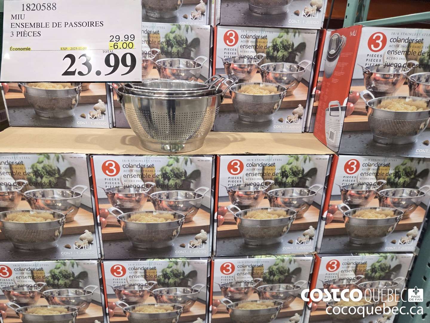 1820588 MIU ENSEMBLE DE PASSOIRES ENSEMBLE DE 3  ($6.00 INSTANT SAVINGS EXPIRES ON 2025-11-09) $23.99