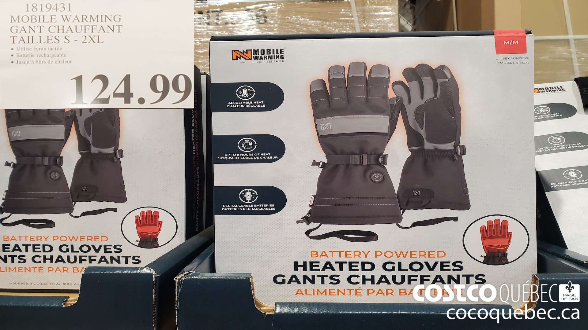 1819431 MOBILE WARMING GANT CHAUFFANT TAILLES S - 2XL $124.99