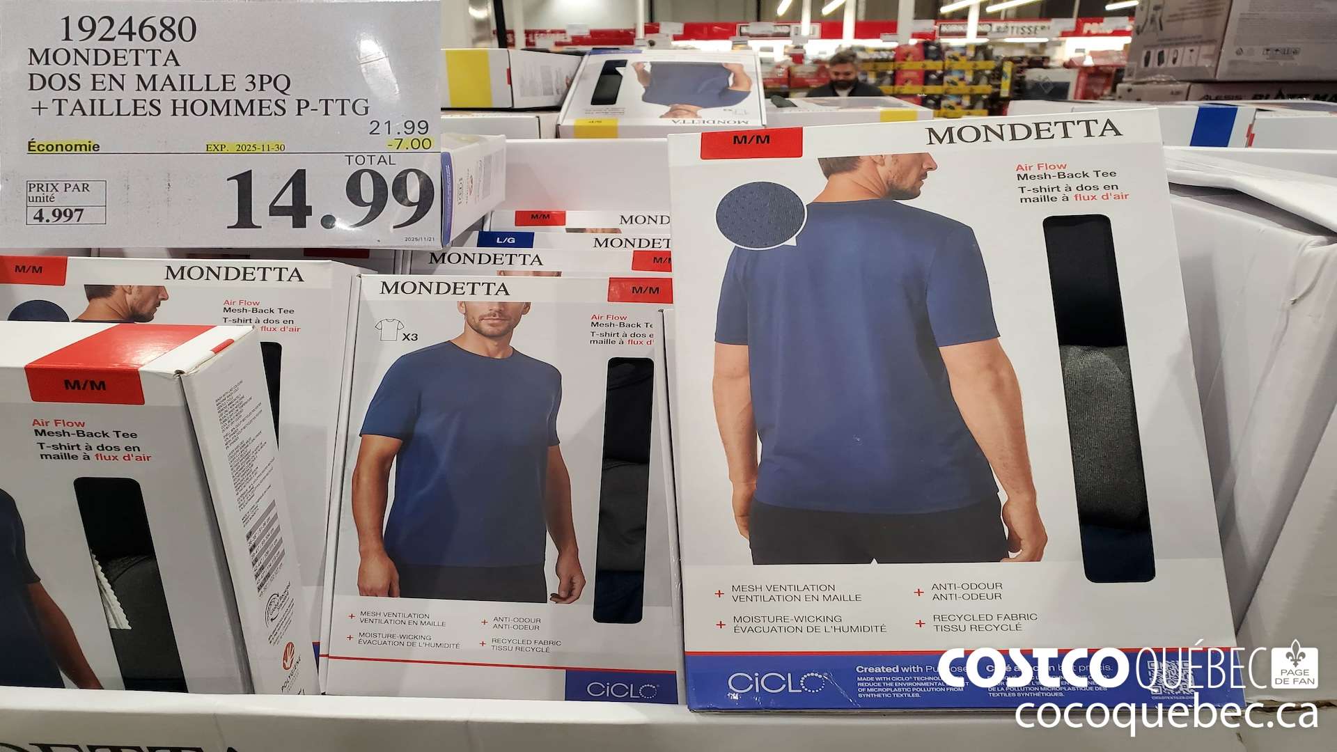 1924680 MONDETTA DOS EN MAILLE 3PQ +TAILLES HOMMES P-TTG | 9 ($7.00 INSTANT SAVINGS EXPIRES ON 2025-11-30) $14.99