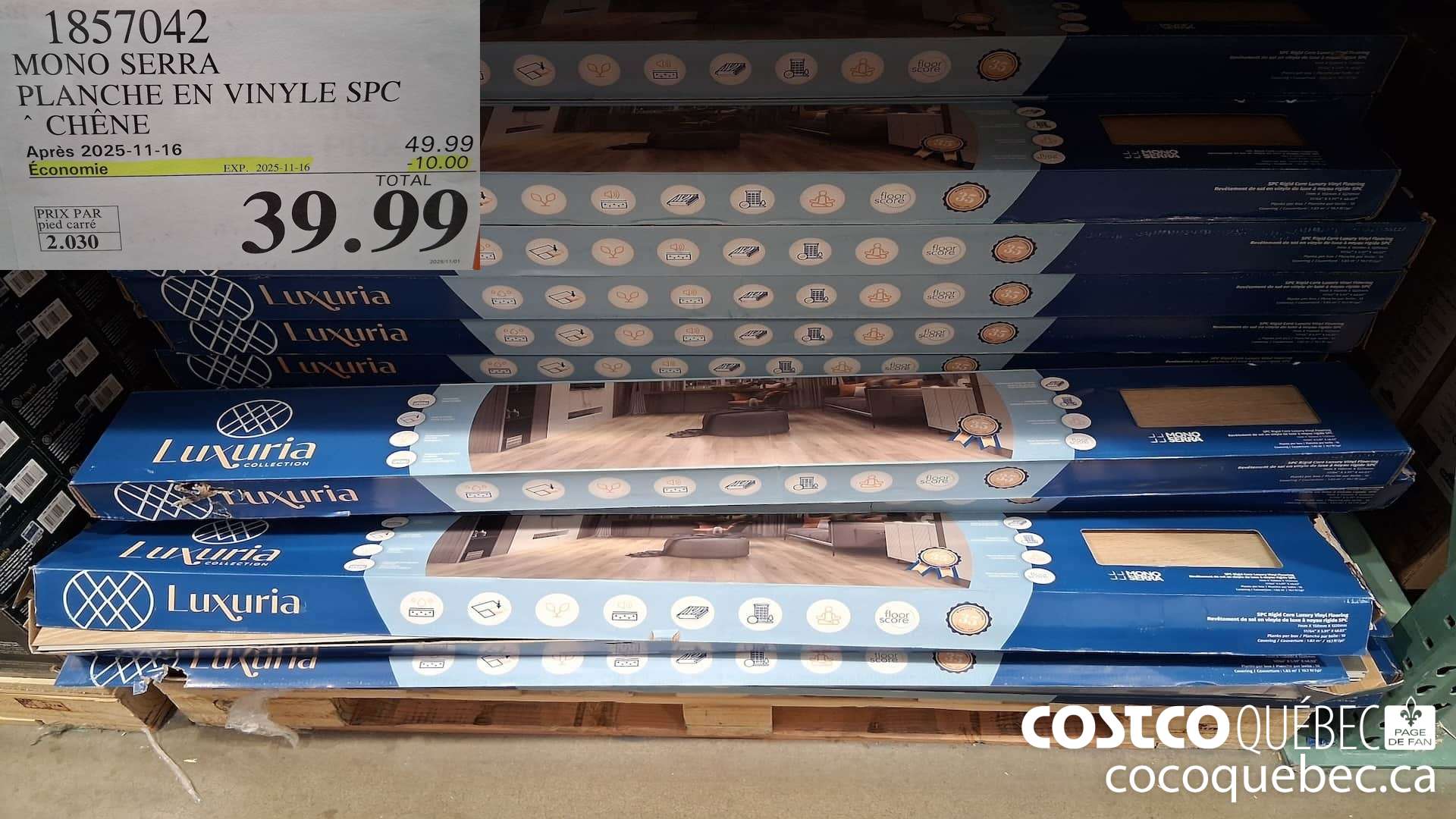 1857042 MONO SERRA PLANCHE EN VINYLE SPC CHENE  ($10.00 INSTANT SAVINGS EXPIRES ON 2025-11-16) $39.99