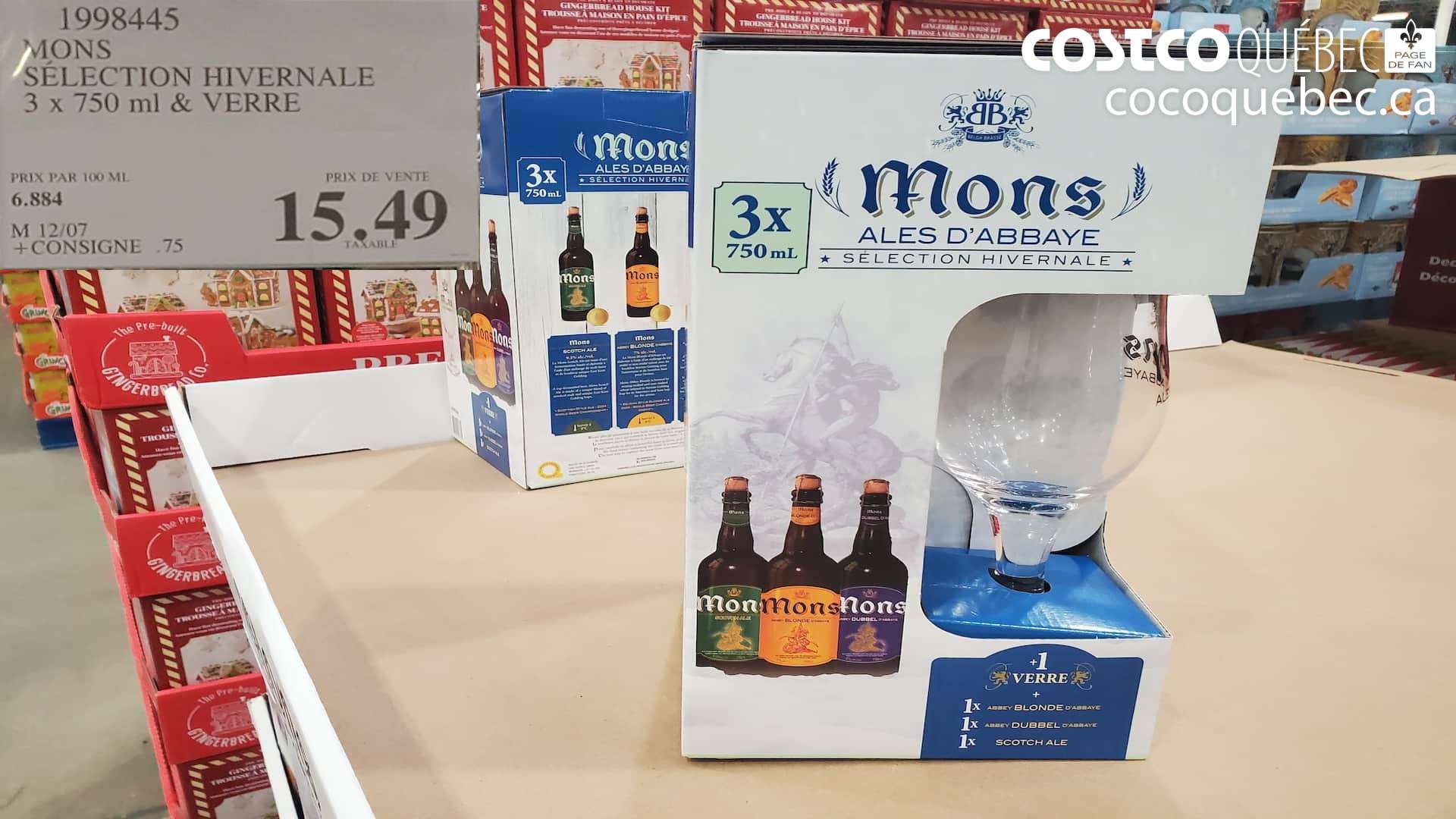 1998445 MONS SELECTION HIVERNALE 3 x 750 ml & VERRE $15.49