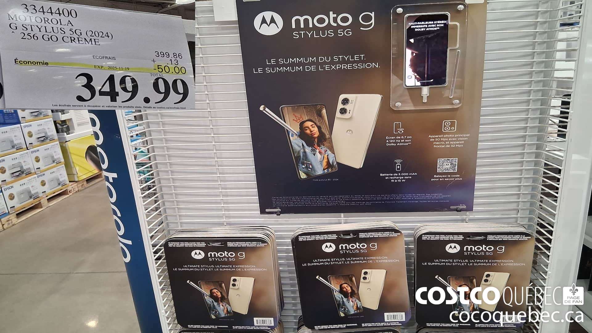 3344400 MOTOROLA G STYLUS 5G (2024) 256 GO CREME  ($50.00 INSTANT SAVINGS EXPIRES ON 2025-11-19) $349.99