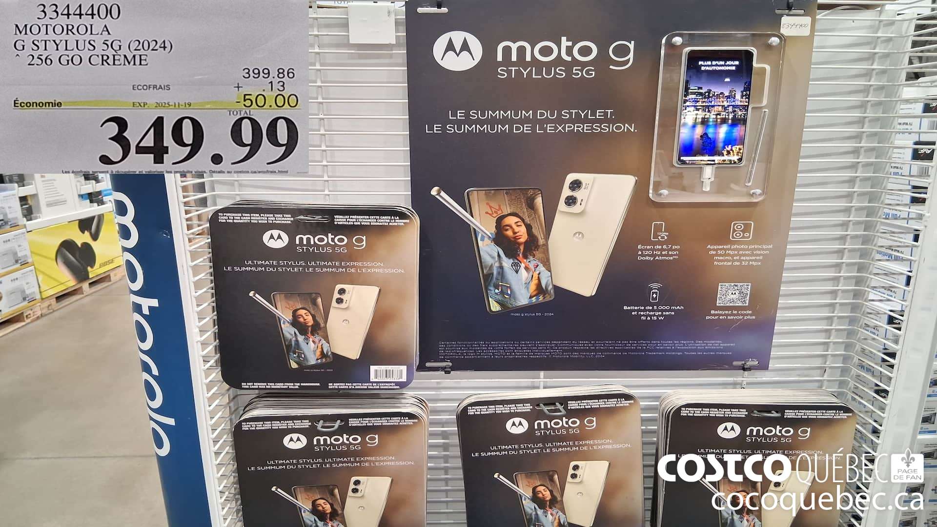 3344400 MOTOROLA G STYLUS 5G (2024) 256 GO CREME  ($50.00 INSTANT SAVINGS EXPIRES ON 2025-11-19) $349.99