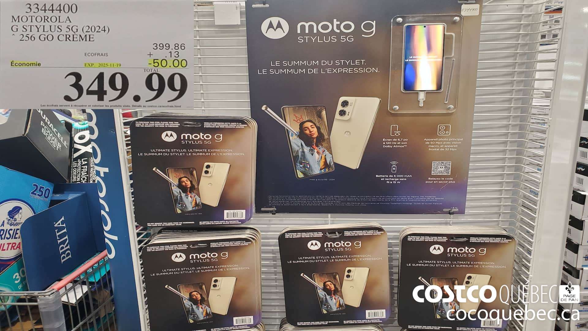 3344400 MOTOROLA G STYLUS 5G (2024) 256 GO CREME  ($50.00 INSTANT SAVINGS EXPIRES ON 2025-11-19) $349.99