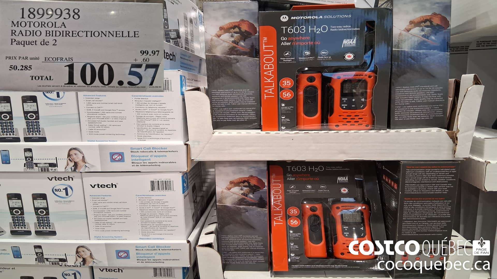 1899938 MOTOROLA RADIO BIDIRECTIONNELLE Paquet de 2  $100.57