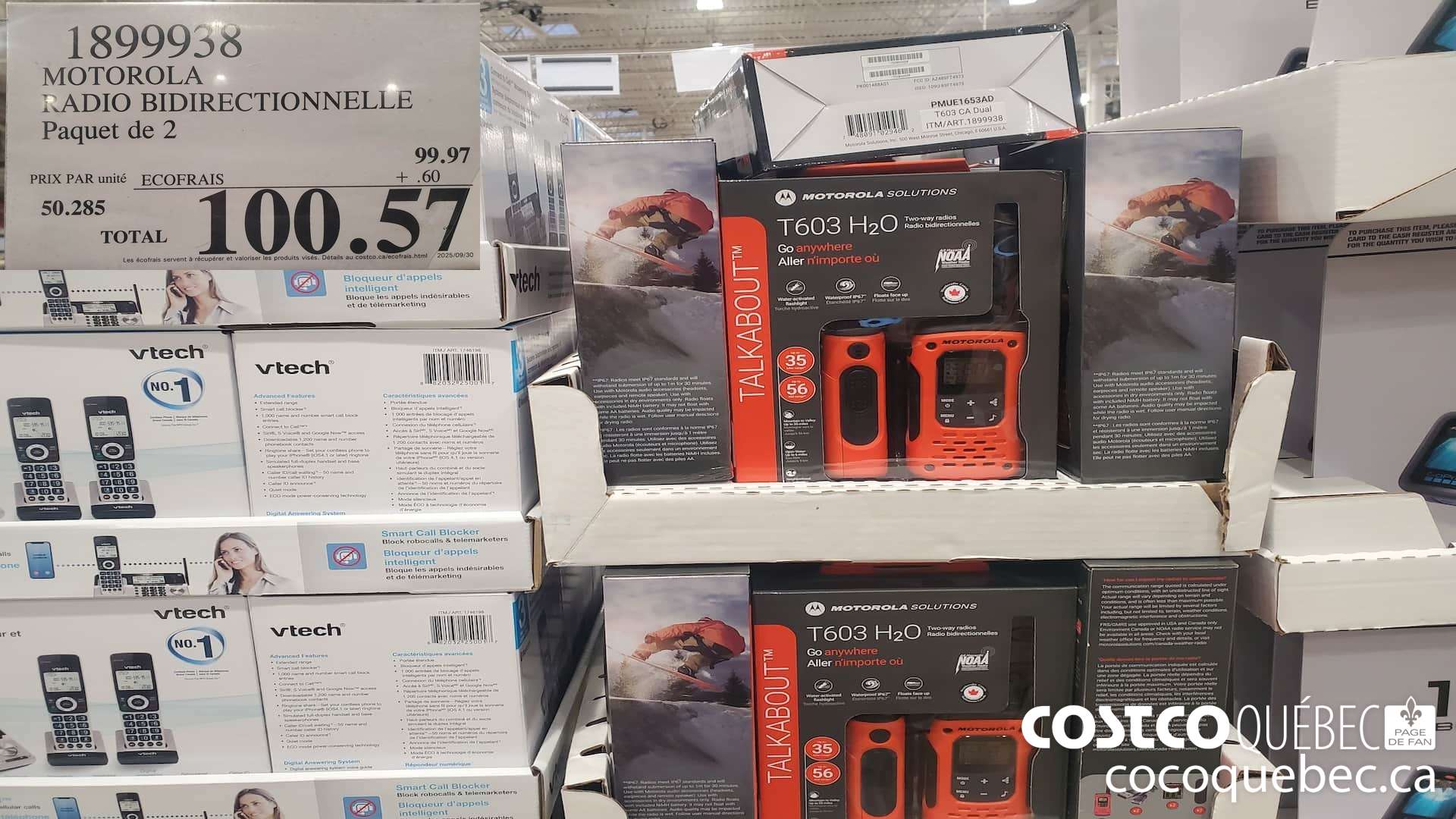 1899938 MOTOROLA RADIO BIDIRECTIONNELLE Paquet de 2  $100.57