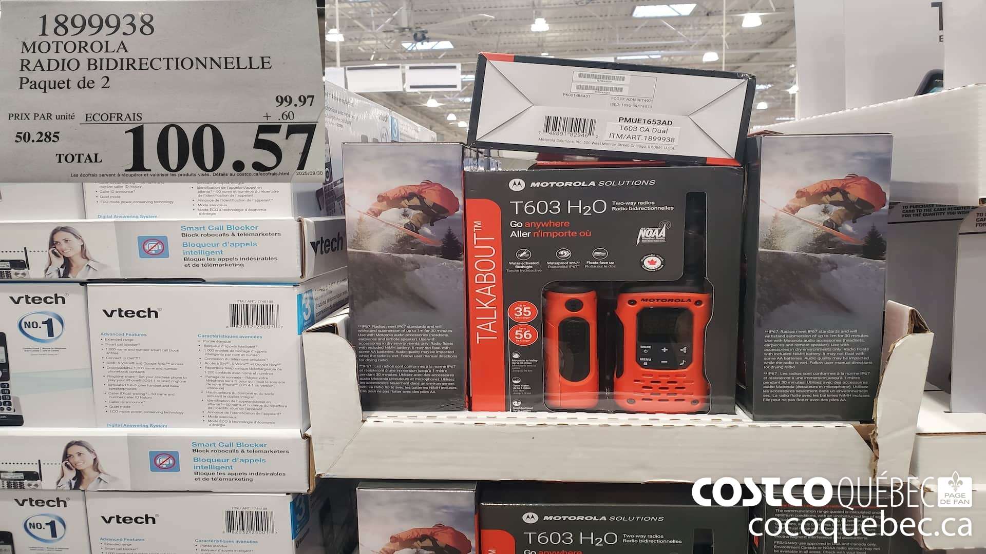1899938 MOTOROLA RADIO BIDIRECTIONNELLE Paquet de 2  $100.57
