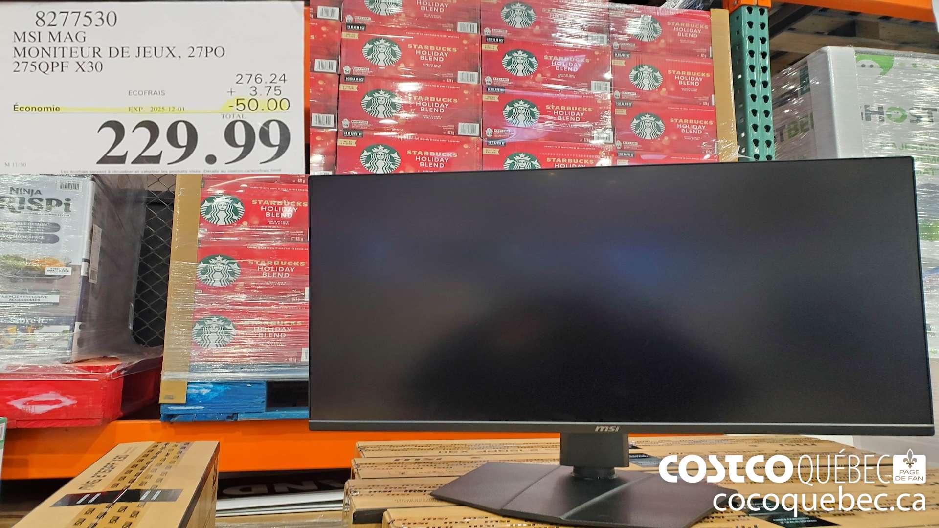 8277530 MSI MAG MONITEUR DE JEUX, 27PO 275QPF X30 ($50.00 INSTANT SAVINGS EXPIRES ON 2025-12-01) $229.99