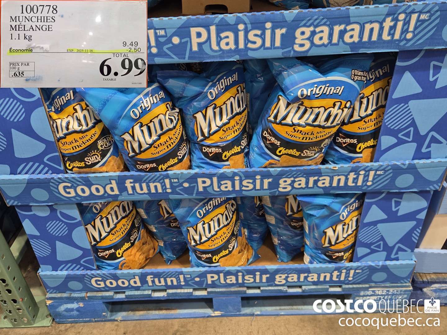 100778 MUNCHIES MELANGE 1.1KG ($2.50 INSTANT SAVINGS EXPIRES ON 2025-11-16) $6.99