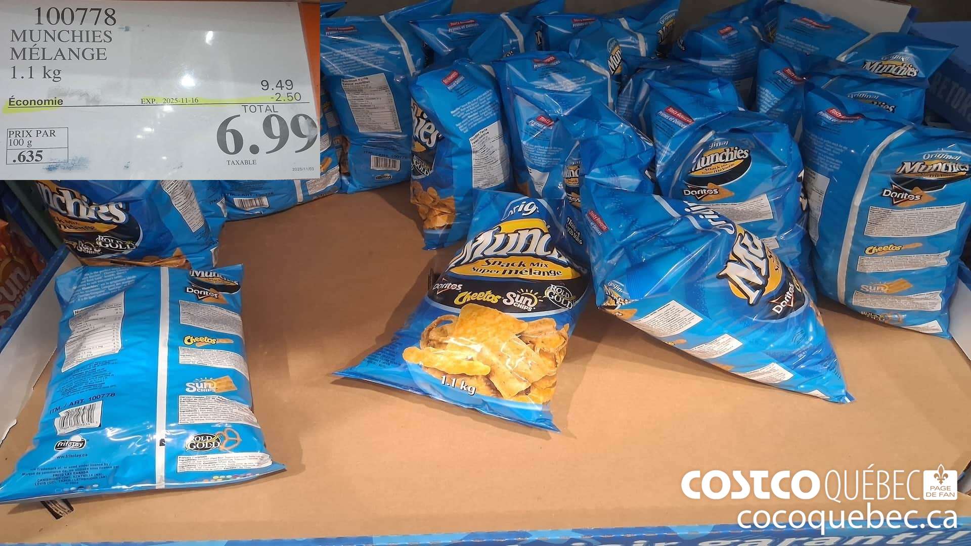 100778 MUNCHIES MELANGE 1.1KG ($2.50 INSTANT SAVINGS EXPIRES ON 2025-11-16) $6.99