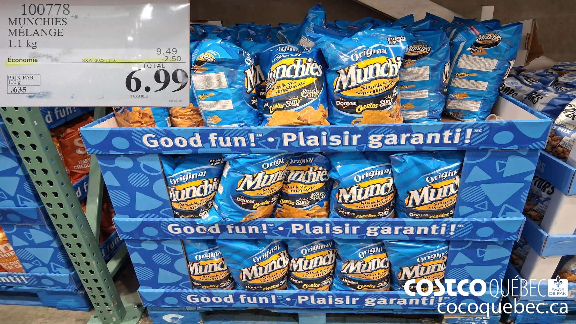 100778 MUNCHIES MELANGE 1.1KG ($2.50 INSTANT SAVINGS EXPIRES ON 2025-11-16) $6.99