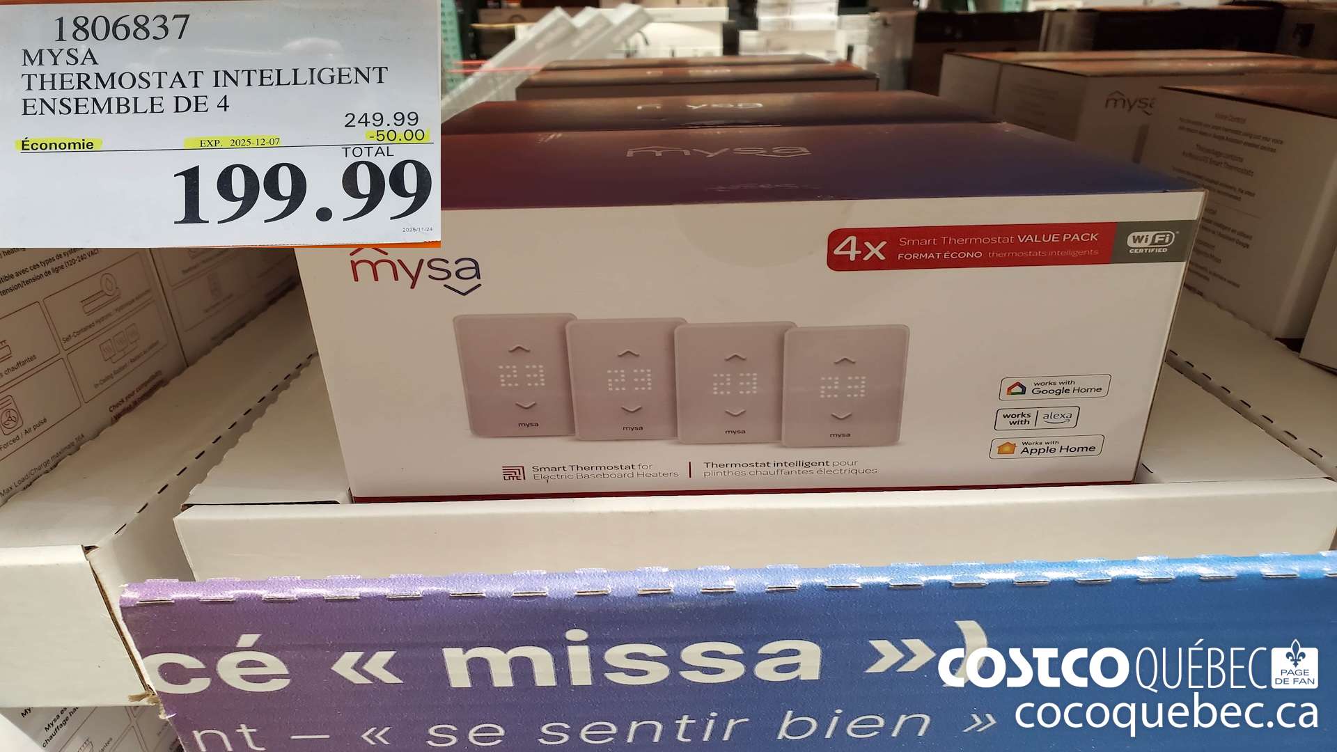 1806837 MYSA THERMOSTAT INTELLIGENT EN SEMBLE DE 45  ($50.00 INSTANT SAVINGS EXPIRES ON 2025-12-07) $199.99