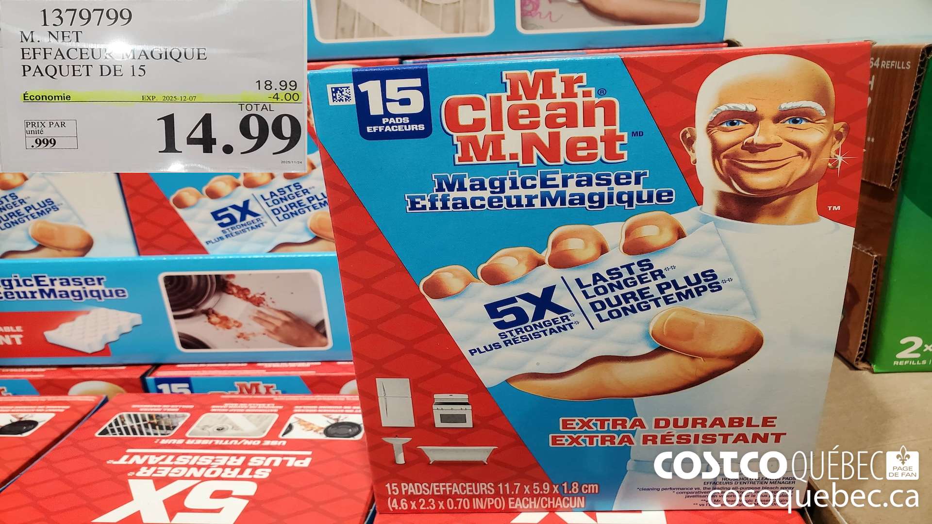 1379799 M. NET EFFACEUR MAGIQUE PAQUET DE 15  ($4.00 INSTANT SAVINGS EXPIRES ON 2025-12-07) $14.99