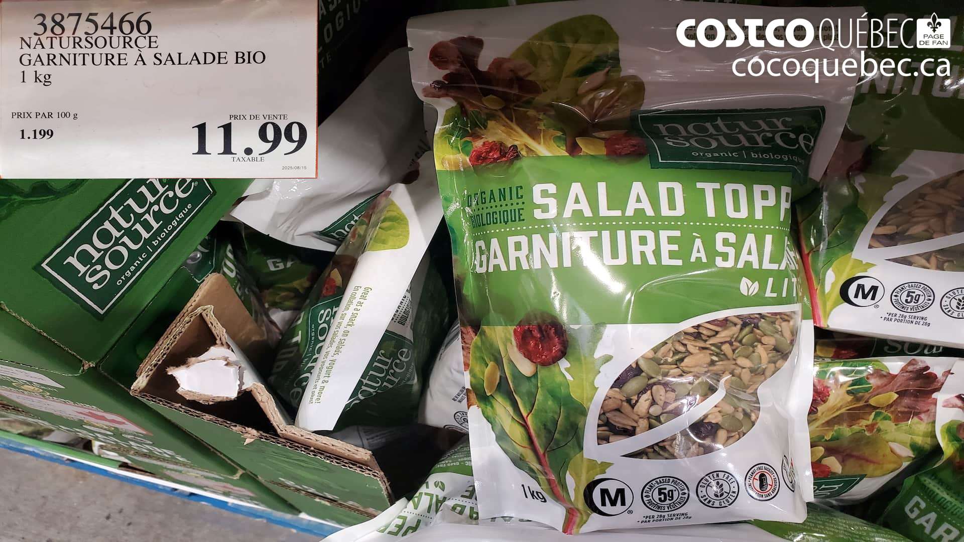 3875466 NATURESOURCE GARNITURE À SALADE BIO 1 kg  $11.99