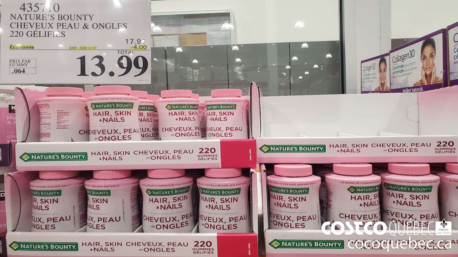 435710 NATURE'S BOUNTY CHEVEUX PEAU & ONGLES 220 GELIFIES ($4.00 INSTANT SAVINGS EXPIRES ON 2025-12-07) $13.99