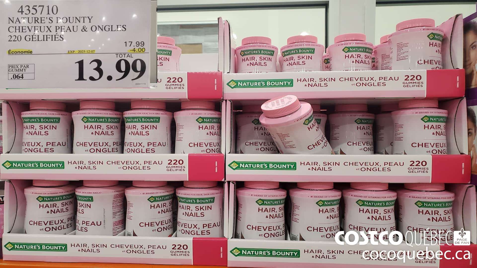 435710 NATURE'S BOUNTY CHEVEUX PEAU & ONGLES 220 GELIFIES ($4.00 INSTANT SAVINGS EXPIRES ON 2025-12-07) $13.99