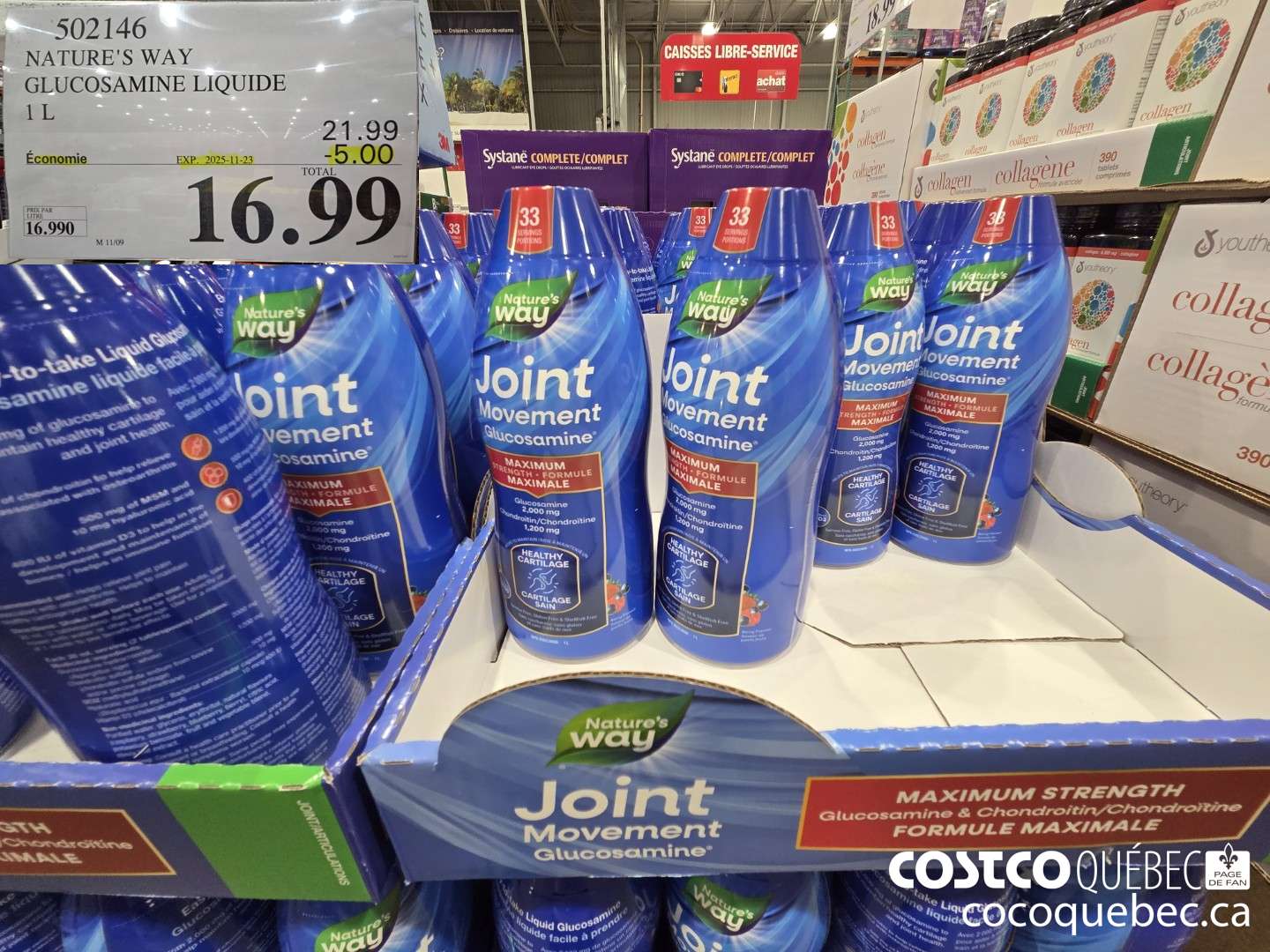 502146 NATURE'S WAY GLUCOSAMINE LIQUIDE 1L  ($5.00 INSTANT SAVINGS EXPIRES ON 2025-11-23) $16.99