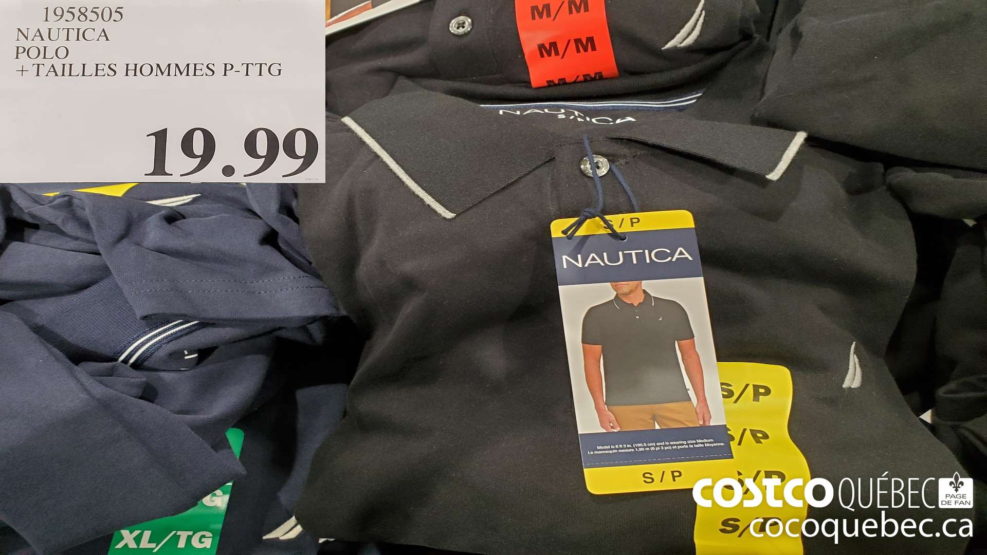 1958505 NAUTICA POLO +TAILLES HOMMES P-TTG  $19.99