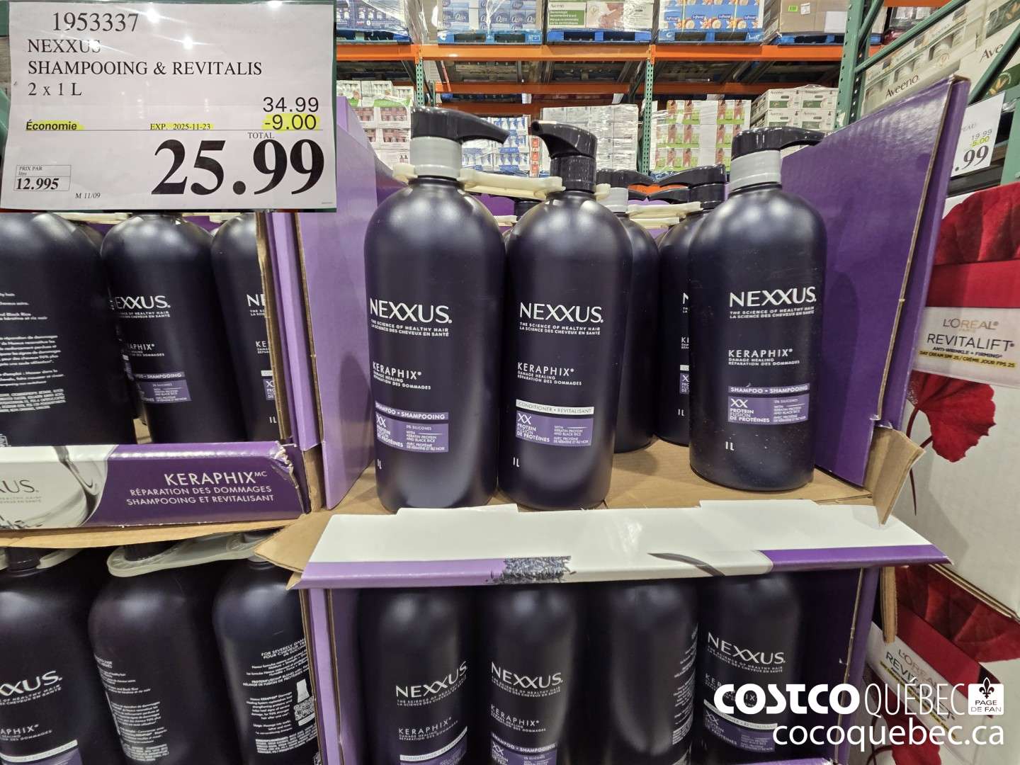 1953337 NEXXUS SHAMPOOING & REVITALIS 2 X 1L ($9.00 INSTANT SAVINGS EXPIRES ON 2025-11-23) $25.99