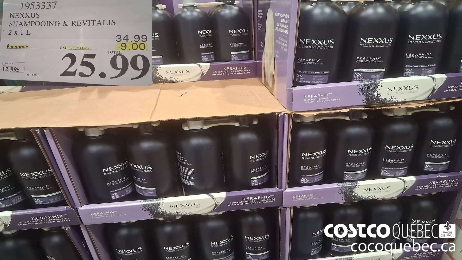 1953337 NEXXUS SHAMPOOING & REVITALIS 2 X 1L ($9.00 INSTANT SAVINGS EXPIRES ON 2025-11-23) $25.99