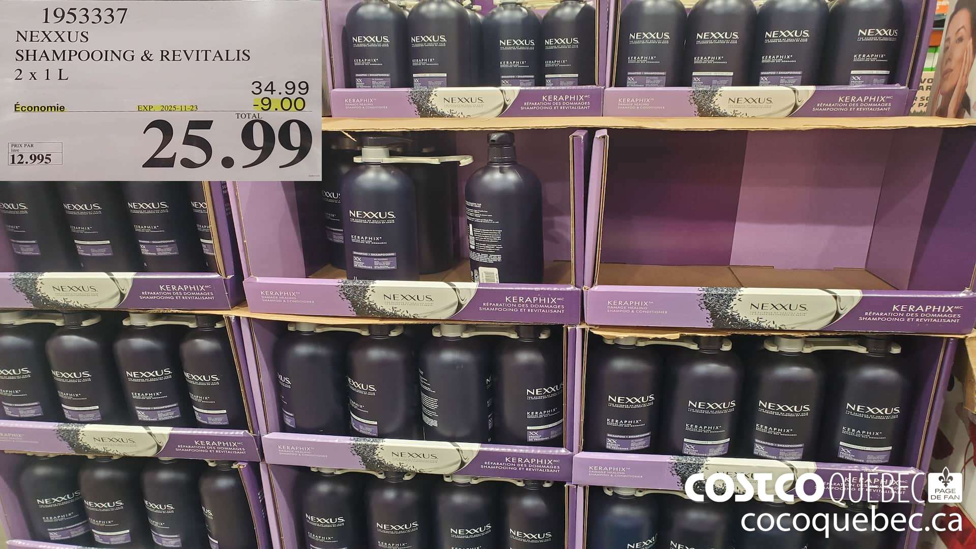 1953337 NEXXUS SHAMPOOING & REVITALIS 2 X 1L ($9.00 INSTANT SAVINGS EXPIRES ON 2025-11-23) $25.99