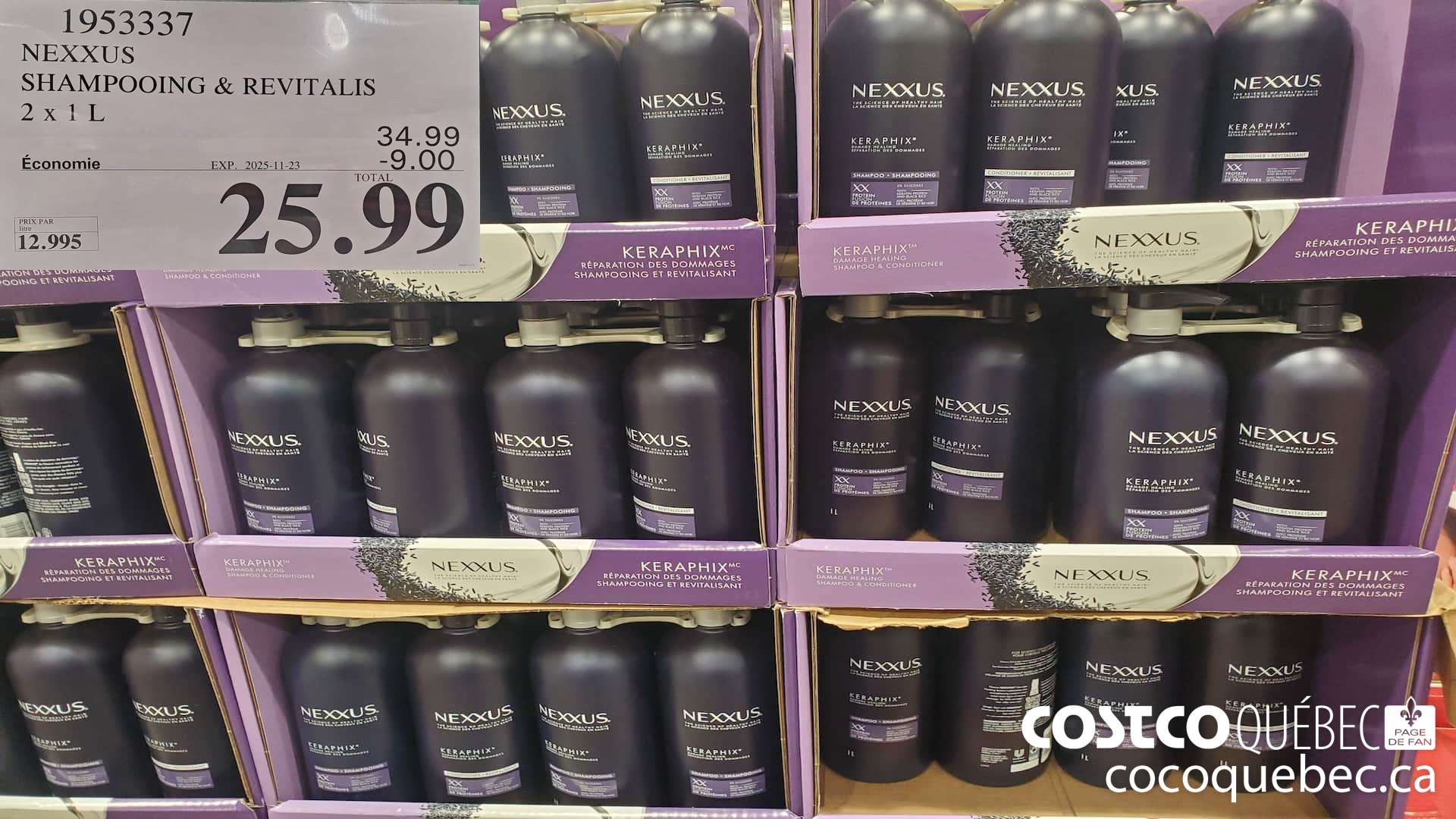 1953337 NEXXUS SHAMPOOING & REVITALIS 2 X 1L ($9.00 INSTANT SAVINGS EXPIRES ON 2025-11-23) $25.99