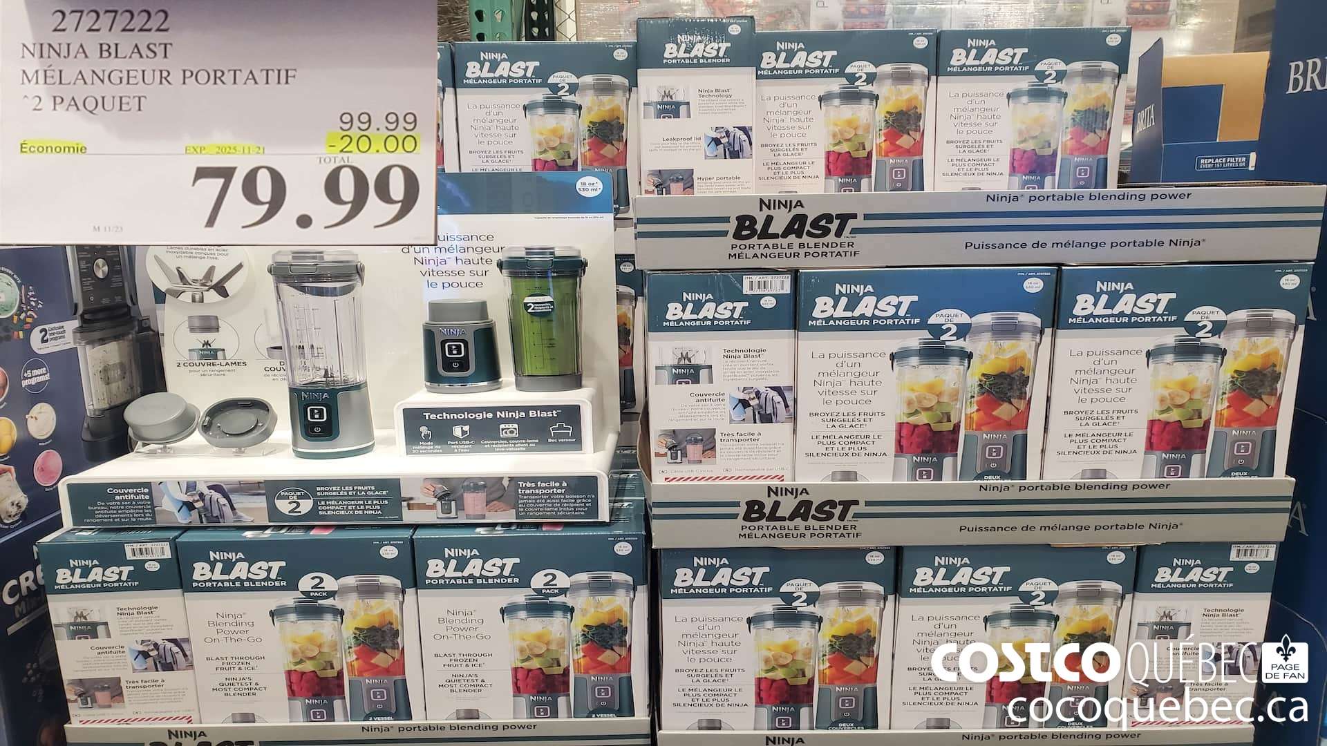 2727222 NINJA BLAST MELANGEUR PORTATIF 2 PAQUET  ($20.00 INSTANT SAVINGS EXPIRES ON 2025-11-21) $79.99