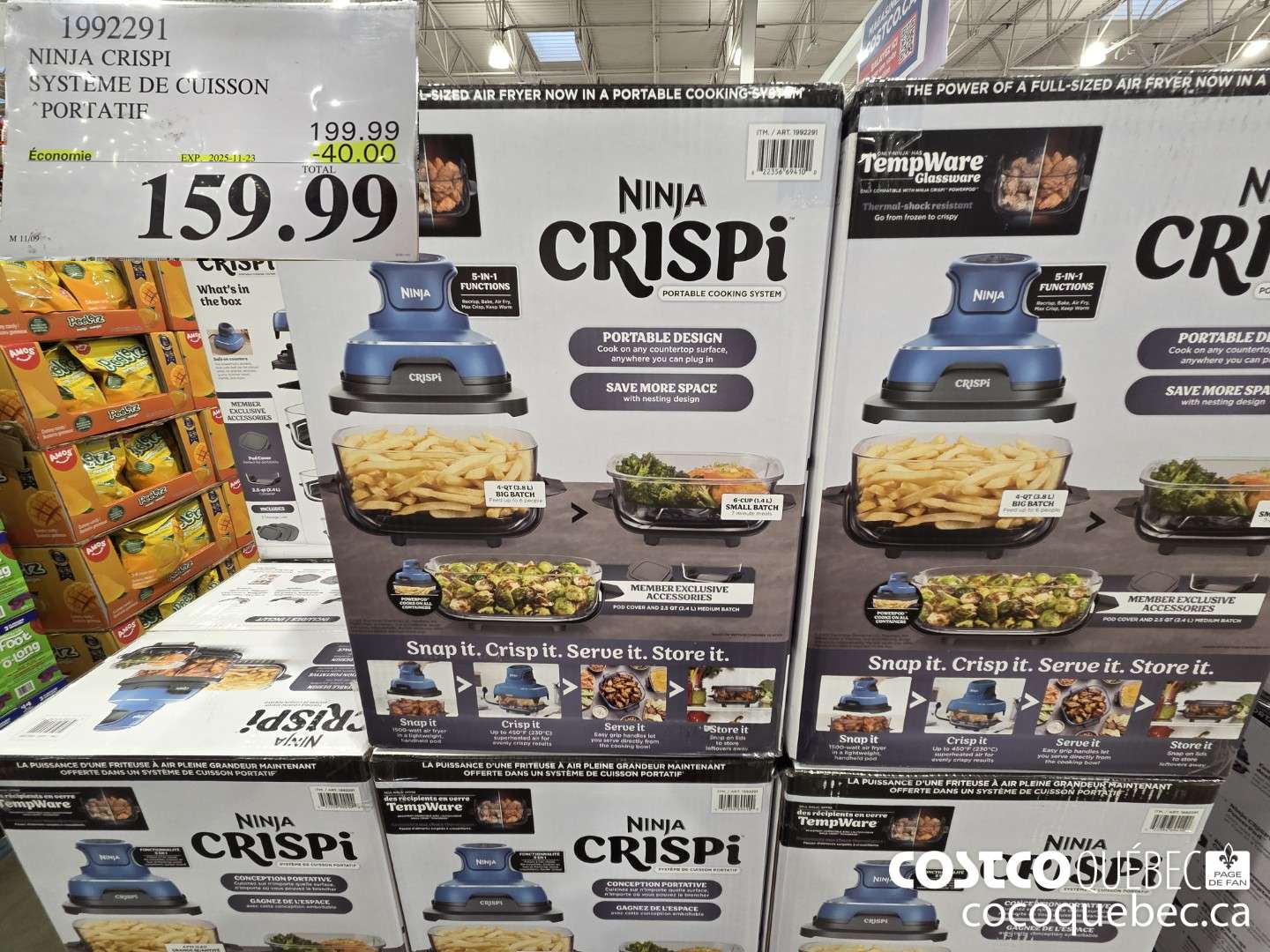 1992291 NINJA CRISPI SYSTEME DE CUISSON PORTATIF  ($40.00 INSTANT SAVINGS EXPIRES ON 2025-11-23) $159.99