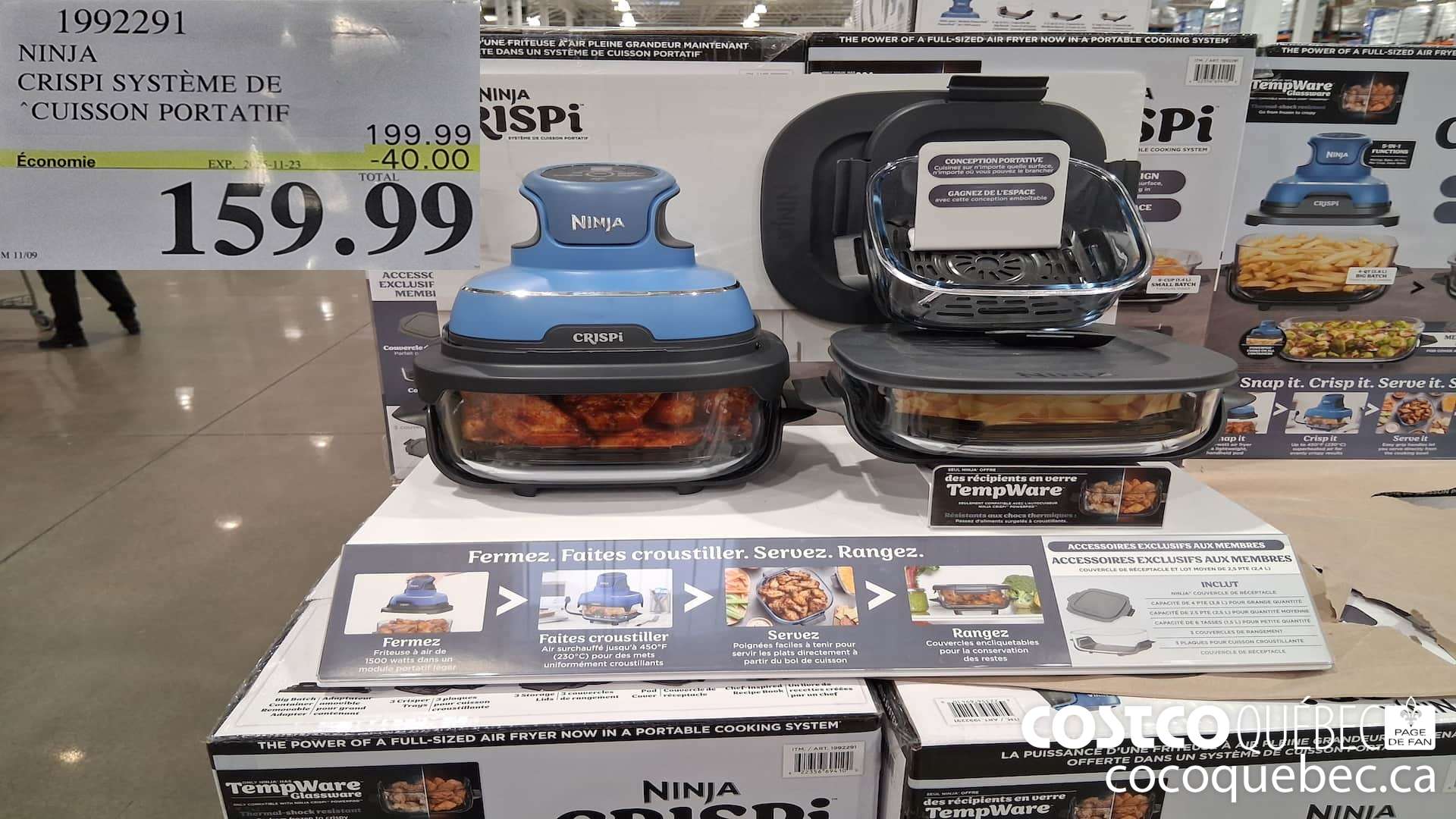 1992291 NINJA CRISPI SYSTEME DE CUISSON PORTATIF  ($40.00 INSTANT SAVINGS EXPIRES ON 2025-11-23) $159.99