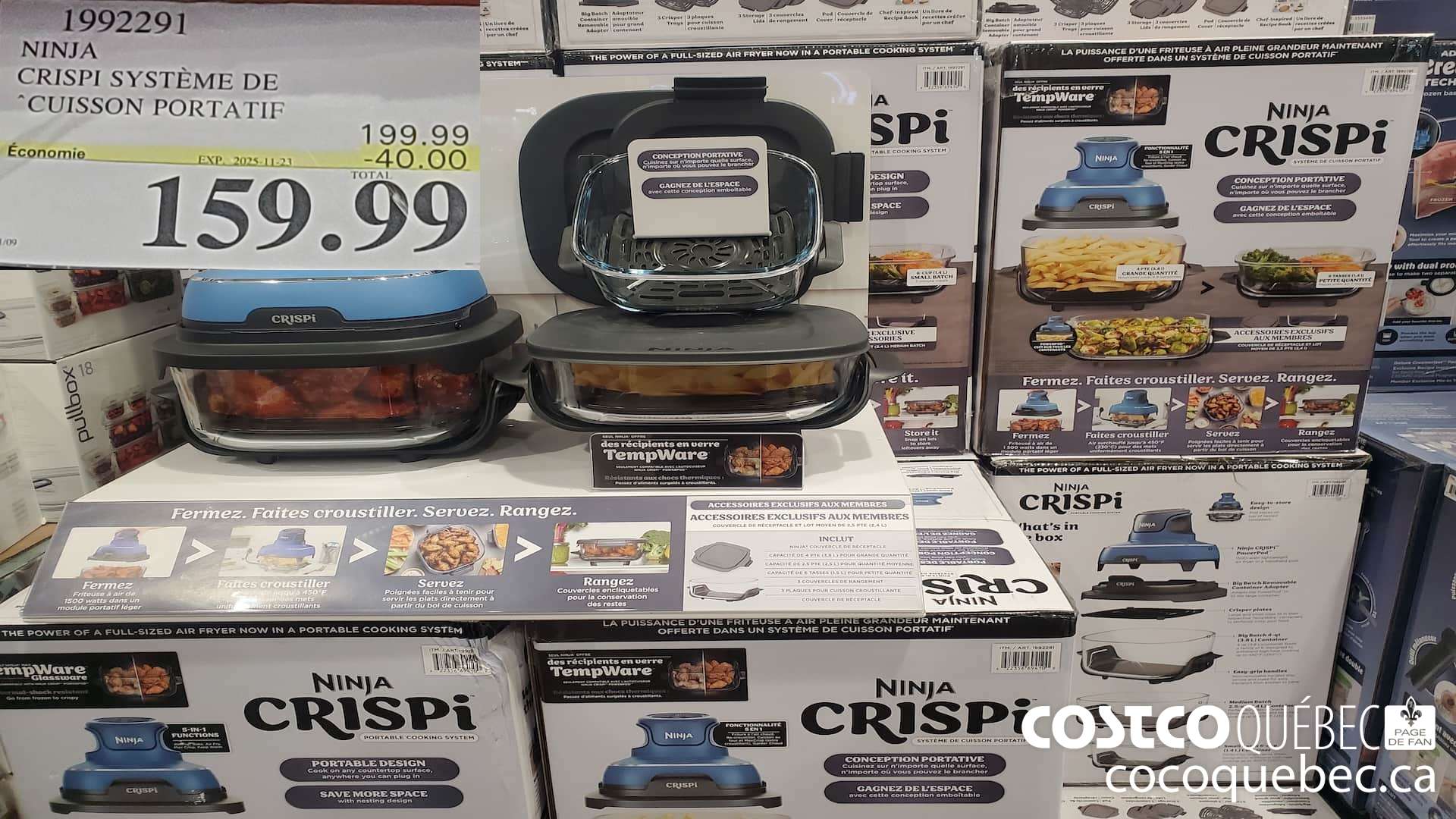 1992291 NINJA CRISPI SYSTEME DE CUISSON PORTATIF  ($40.00 INSTANT SAVINGS EXPIRES ON 2025-11-23) $159.99