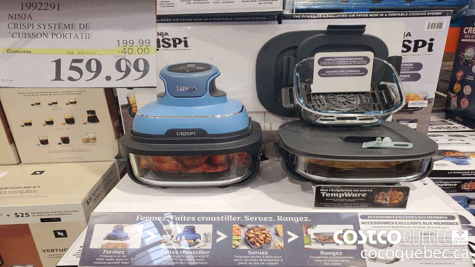 1992291 NINJA CRISPI SYSTEME DE CUISSON PORTATIF  ($40.00 INSTANT SAVINGS EXPIRES ON 2025-11-23) $159.99